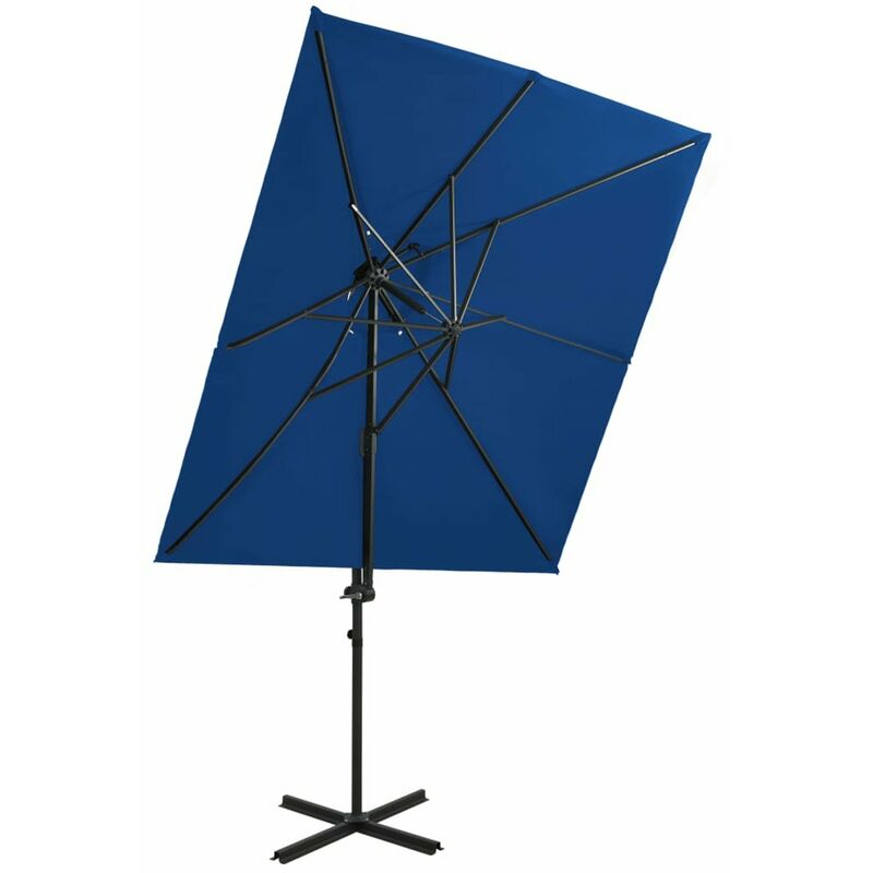 

Sombrilla voladiza con cubierta doble azul azure 250x250 cm