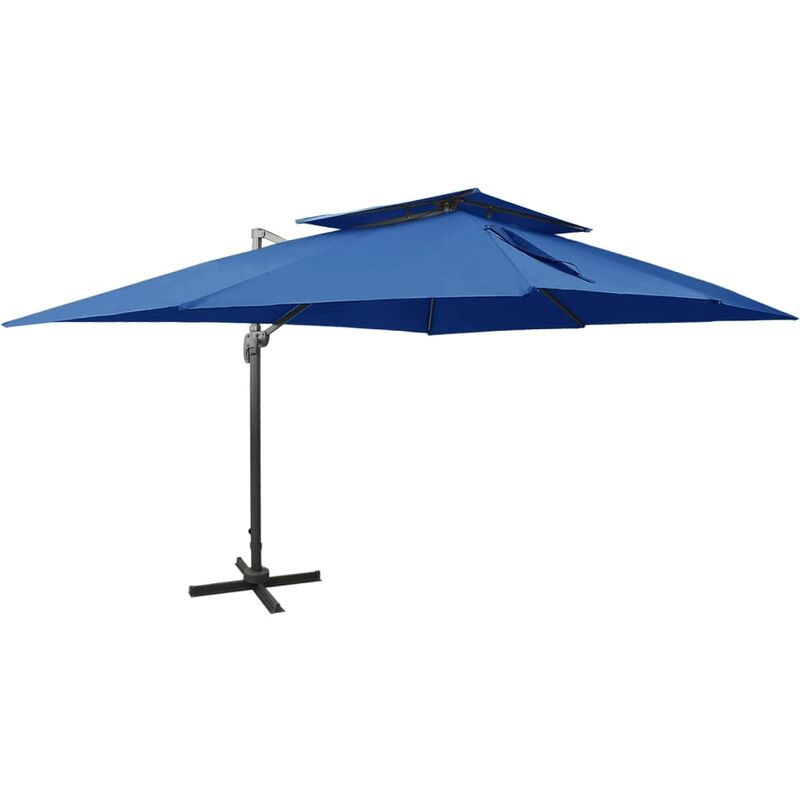 

Sombrilla voladiza con cubierta doble azul azure 400x300 cm