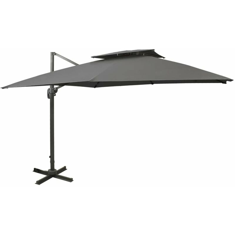 

Sombrilla voladiza con cubierta doble gris antracita 300x300 cm
