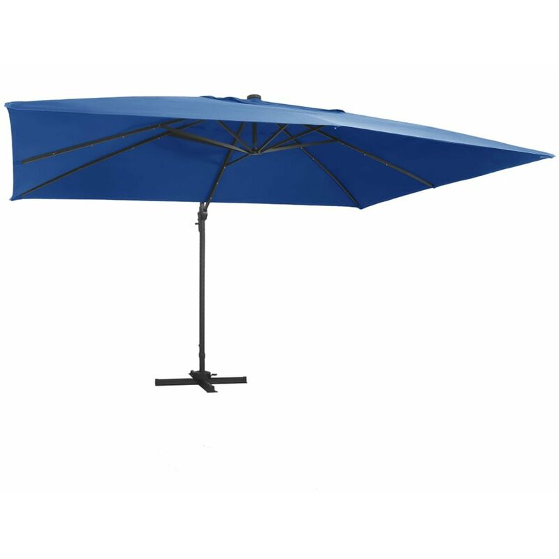 

Happyshopping - Sombrilla voladiza con LED poste de aluminio celeste 400x300 cm