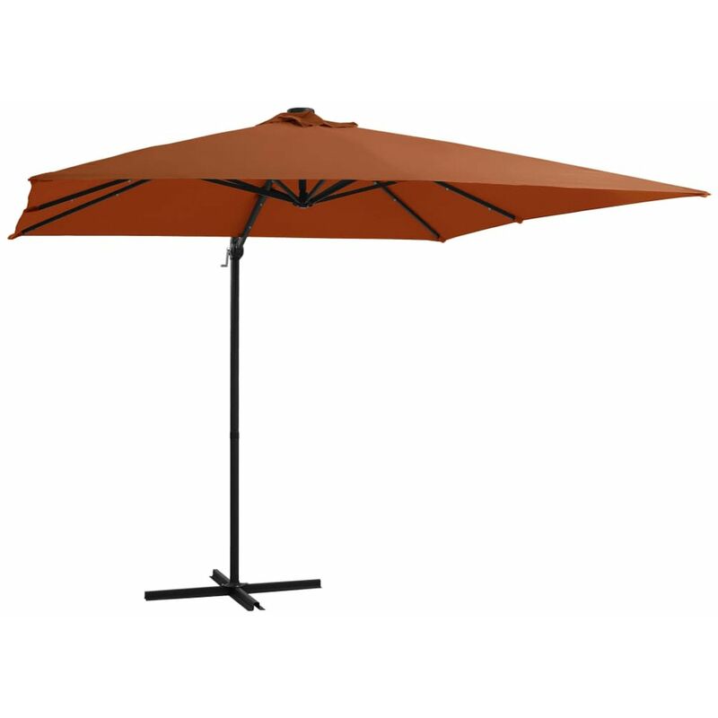 

Sombrilla voladiza con luces LED terracota 250x250 cm