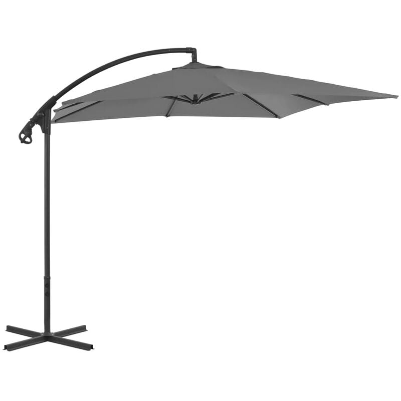 

Sombrilla voladiza con palo de acero 250x250 cm antracita