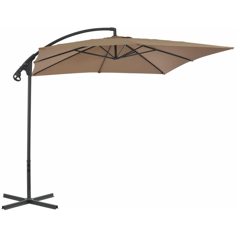 

Sombrilla voladiza con palo de acero 250x250 cm gris topo