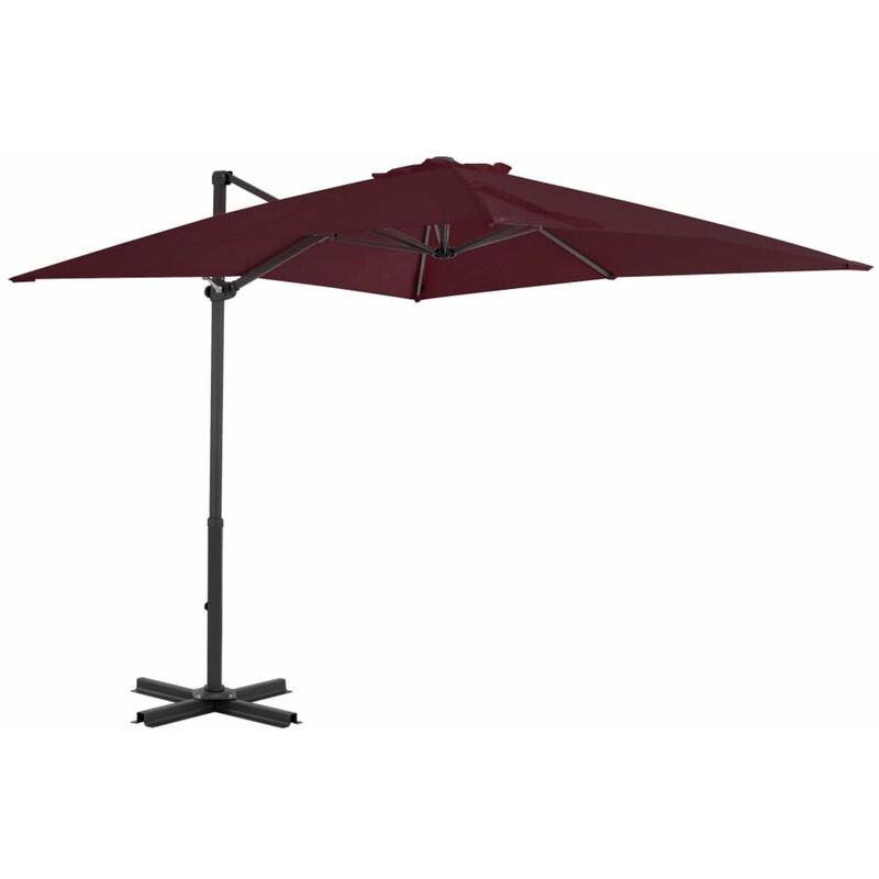 

Sombrilla voladiza con palo de aluminio rojo burdeos 250x250 cm