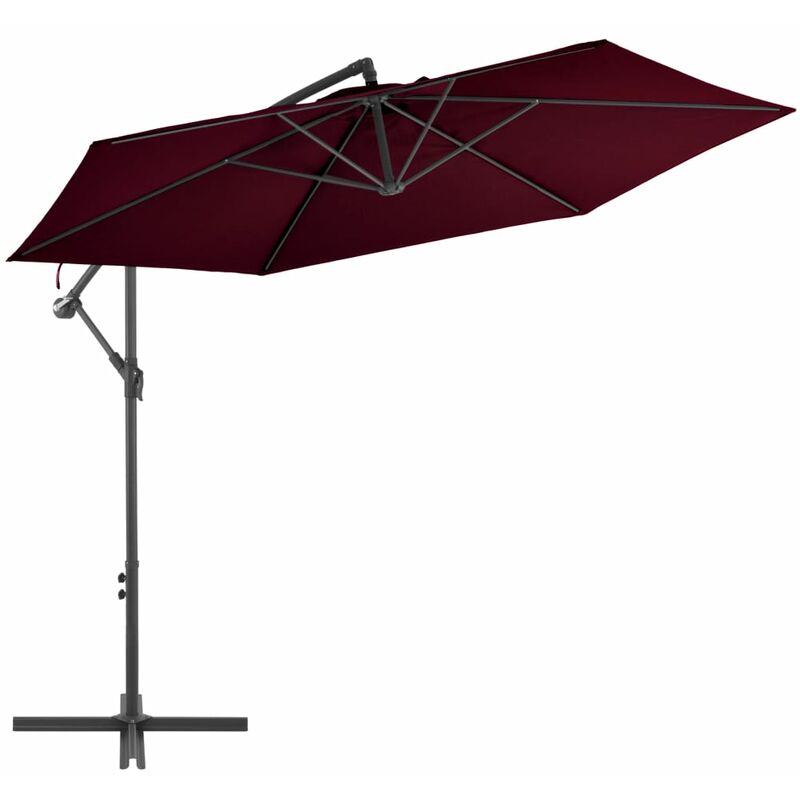

Sombrilla voladiza con palo de aluminio rojo burdeos 300 cm