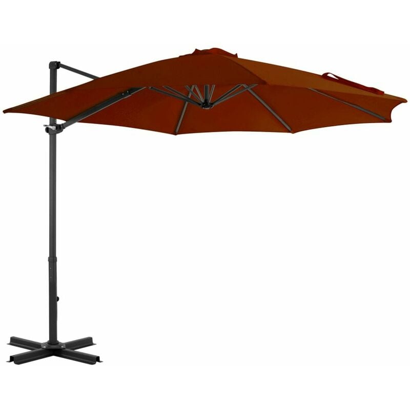 

Sombrilla voladiza con palo de aluminio terracota 300 cm