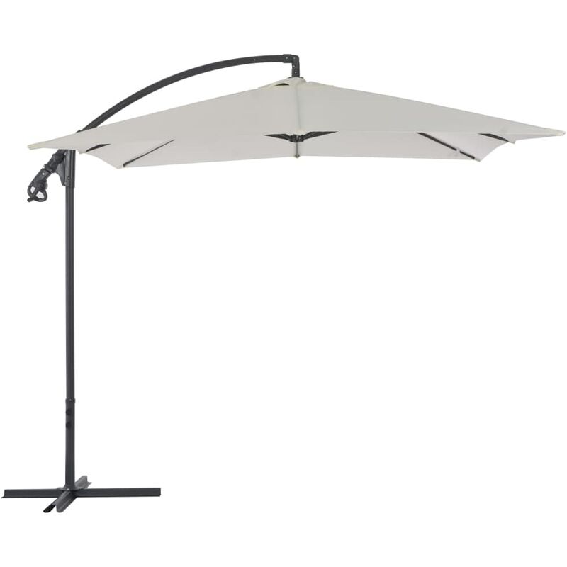 

Happyshopping - Sombrilla voladiza con poste de acero 250x250 cm arena