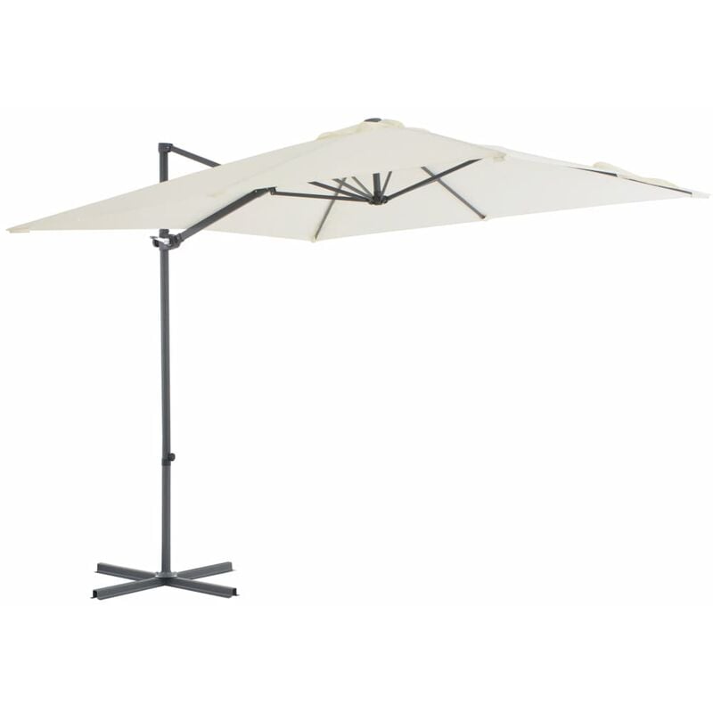 

Sombrilla voladiza con poste de acero 250x250 cm arena