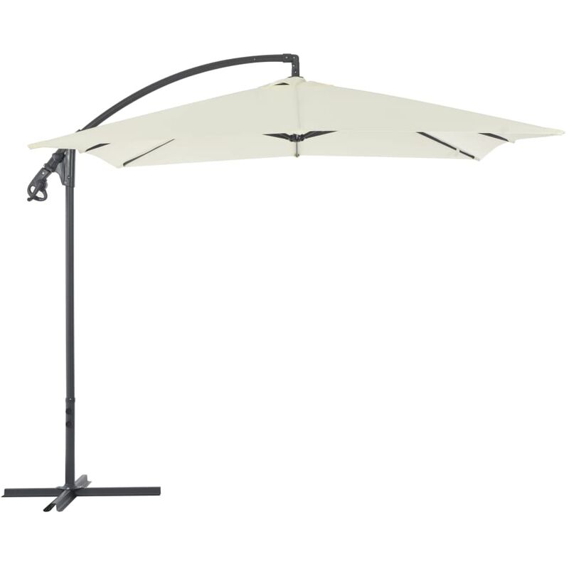 

Youthup - Sombrilla voladiza con poste de acero 250x250 cm arena - Beige