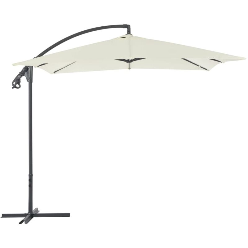 

vidaXL Sombrilla Voladiza con Palo de Acero 250x250 cm Arena - Beige