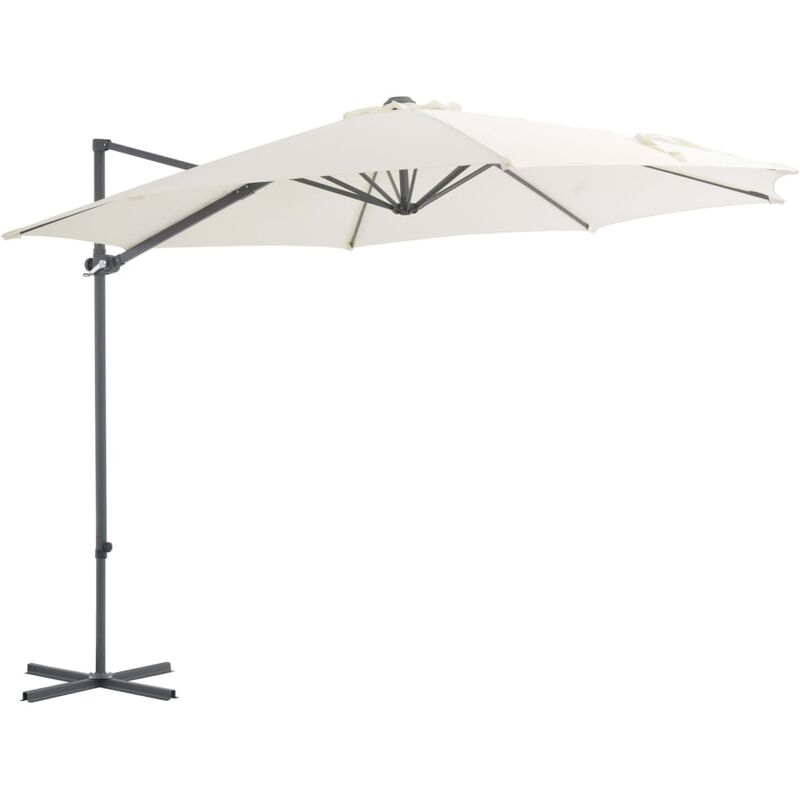 

Sombrilla voladiza con poste de acero arena 300 cm