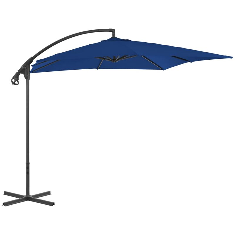 

Youthup - Sombrilla voladiza con poste de acero azul celeste 250x250 cm - Azul