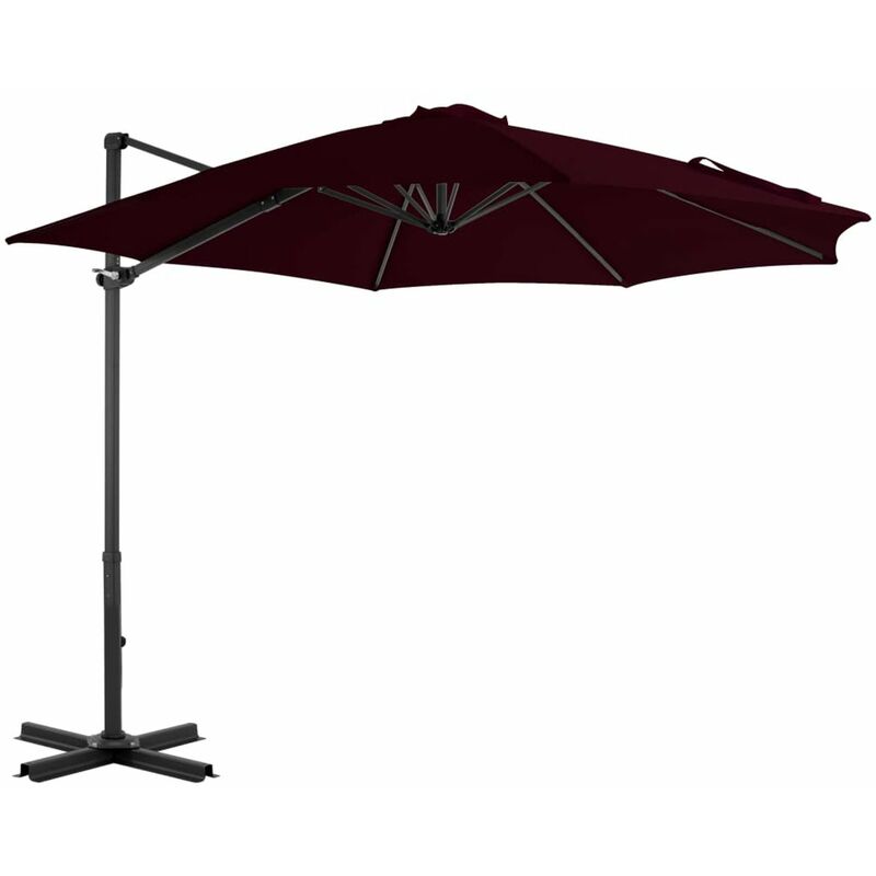 

Sombrilla voladiza con poste de aluminio 300 cm roja