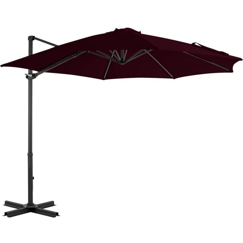 

Sombrilla voladiza con poste de aluminio 300 cm roja