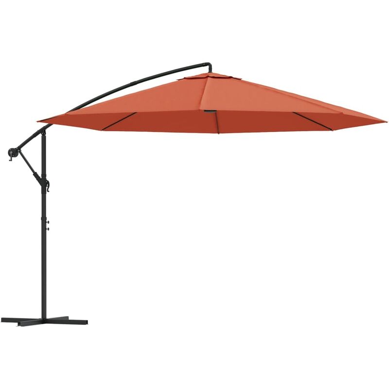

vidaXL Sombrilla Voladiza con Poste de Aluminio 350 cm Terracota - Rojo