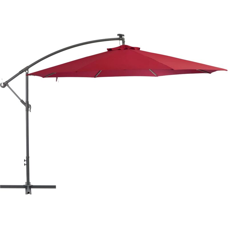 

Sombrilla voladiza con poste de aluminio 350 cm rojo burdeos