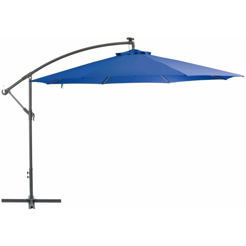 

Sombrilla voladiza con poste de aluminio azul 350 cm