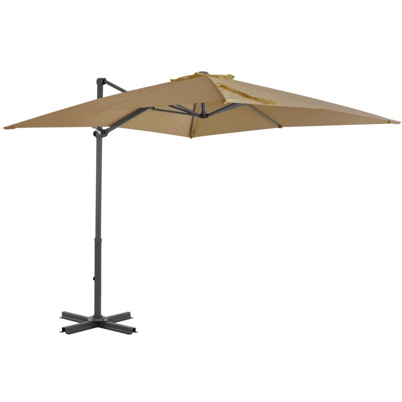 

Sombrilla voladiza con poste de aluminio gris topo 250x250 cm