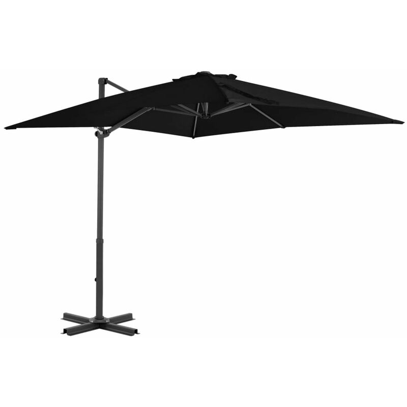 

Sombrilla voladiza con poste de aluminio negro 250x250 cm
