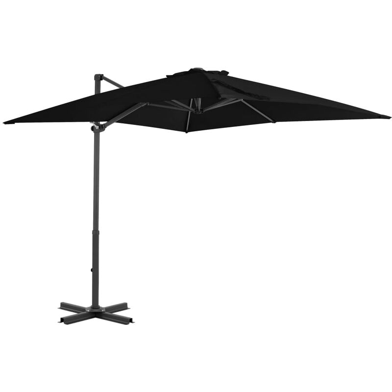 

Sombrilla voladiza con poste de aluminio negro 250x250 cm
