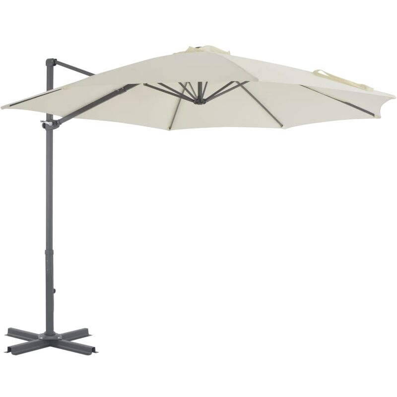 

vidaXL Sombrilla voladiza con poste de aluminio 300 cm arena - Beige