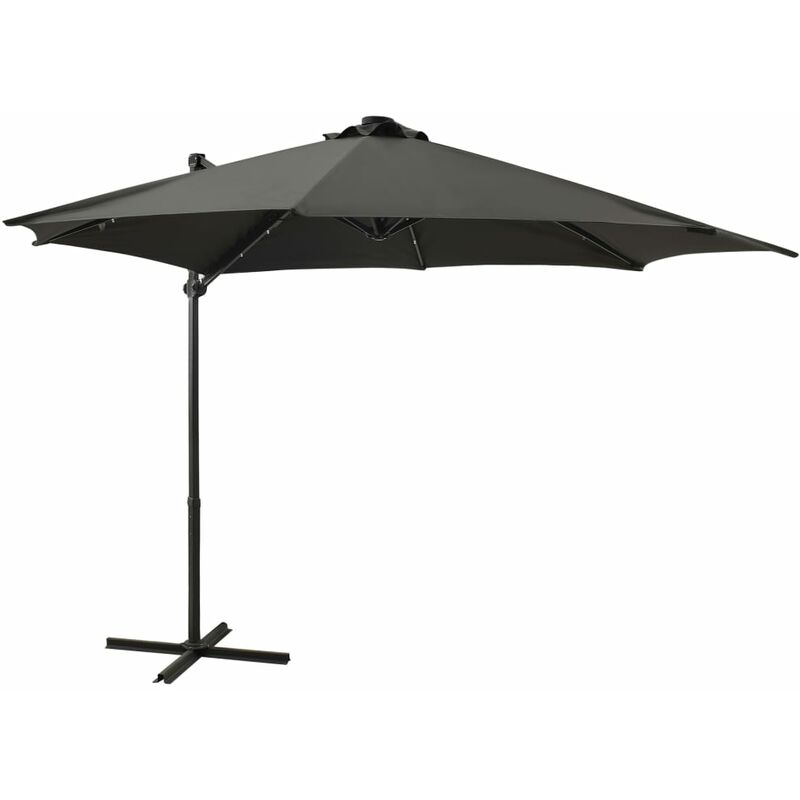 

Sombrilla voladiza con poste y luces LED 300 cm antracita