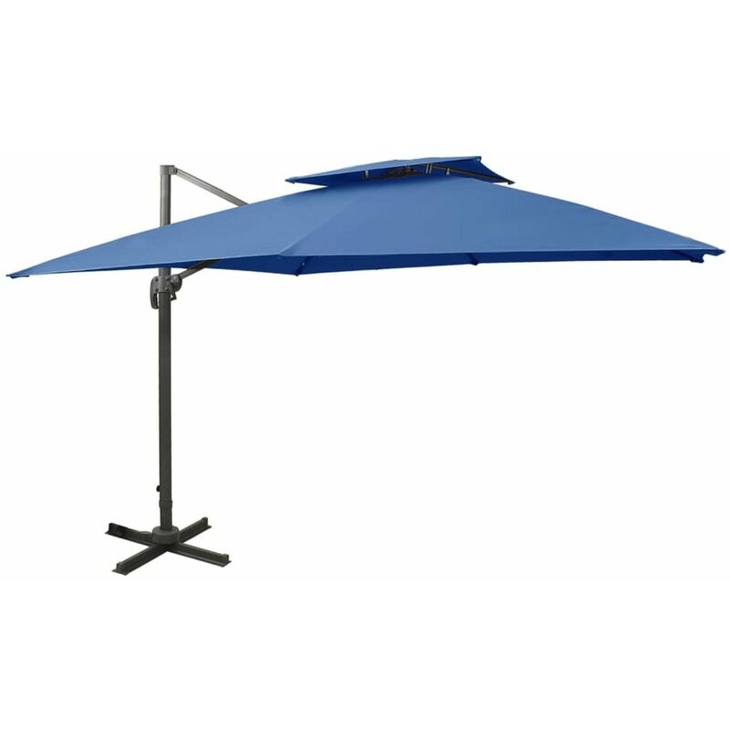 

Sombrilla voladiza con tapa doble azul azure 300x300 cm