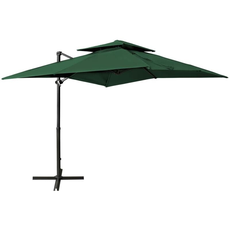 

Sombrilla voladiza con tapa doble verde 250x250 cm