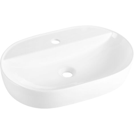 Some Lavabo à poser BT2263A - 610x400 - Blanc brillant - Design moderne - Facile à nettoyer