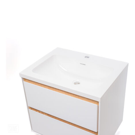 Some Lavabo Meuble LOCK - 605x460x20 mm - Blanc - Design Minimaliste - Résistant et Pratique