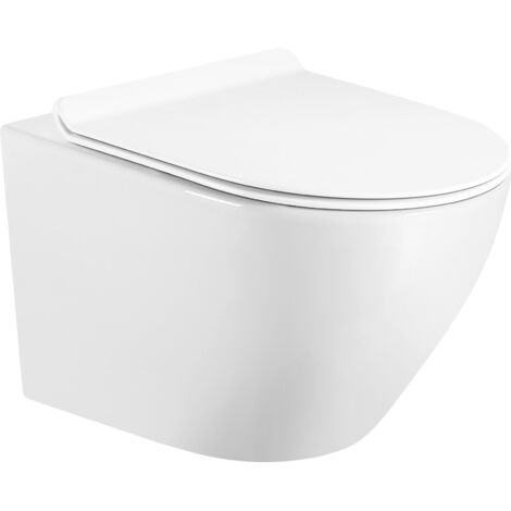 Some WC Suspendu Interno - 490 mm - Blanc Brillant - Design Moderne - Facilité d'Entretien