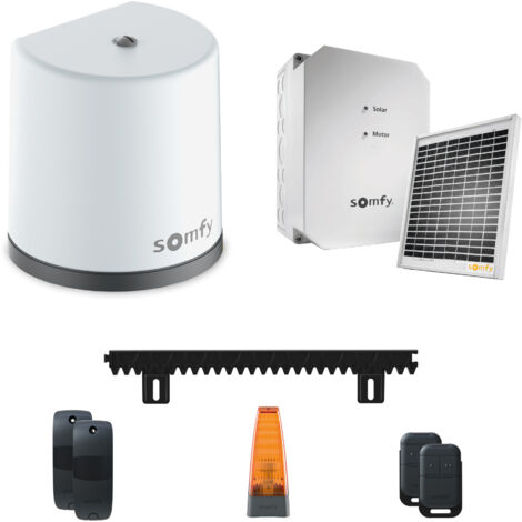 SOMFY 1246467 - Motorisation de portail coulissant Freevia Essential Solaire - Pas de tranchée à prévoir