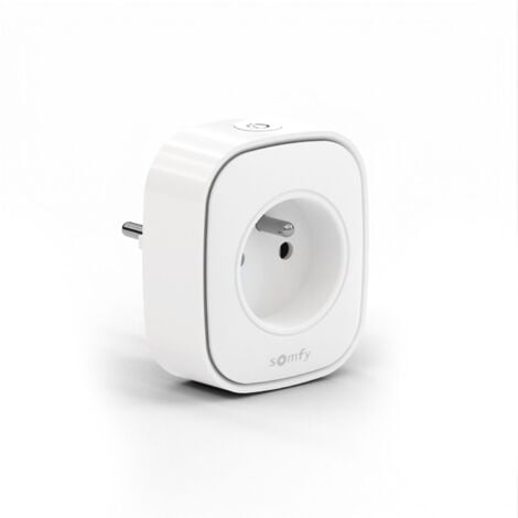 SOMFY 1871215 - Prise intérieure connectée Zigbee ON/OFF type E - Capteur de consommation électrique - Améliore la portée radio - Routeur pour appareils Zigbee - Compatible TaHoma switch