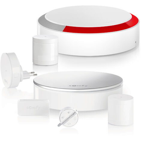 SOMFY 1875248 - Home Alarm Starter Pack, alarme connectée avec accessoires additionnels- Compatible avec Alexa, l'Assistant Google et TaHoma (switch) - Somfy Protect