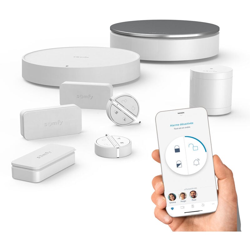 Somfy - 1875280 - Home Alarm Essential - Système d'alarme maison sans fil connecté Protect - Compatible avec Alexa, l'Assistant Google et TaHoma