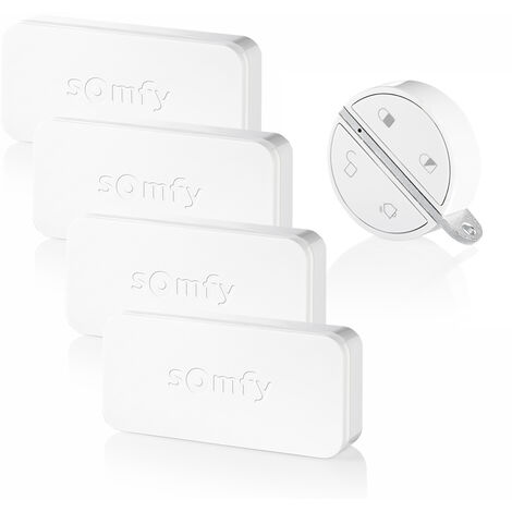SOMFY 1875301 - Pack accessoires Plus Home Alarm - Avec 4 détecteurs IntelliTAG et 1 badge télécommande - Compatible Home Alarm et Somfy One+ - Blanc