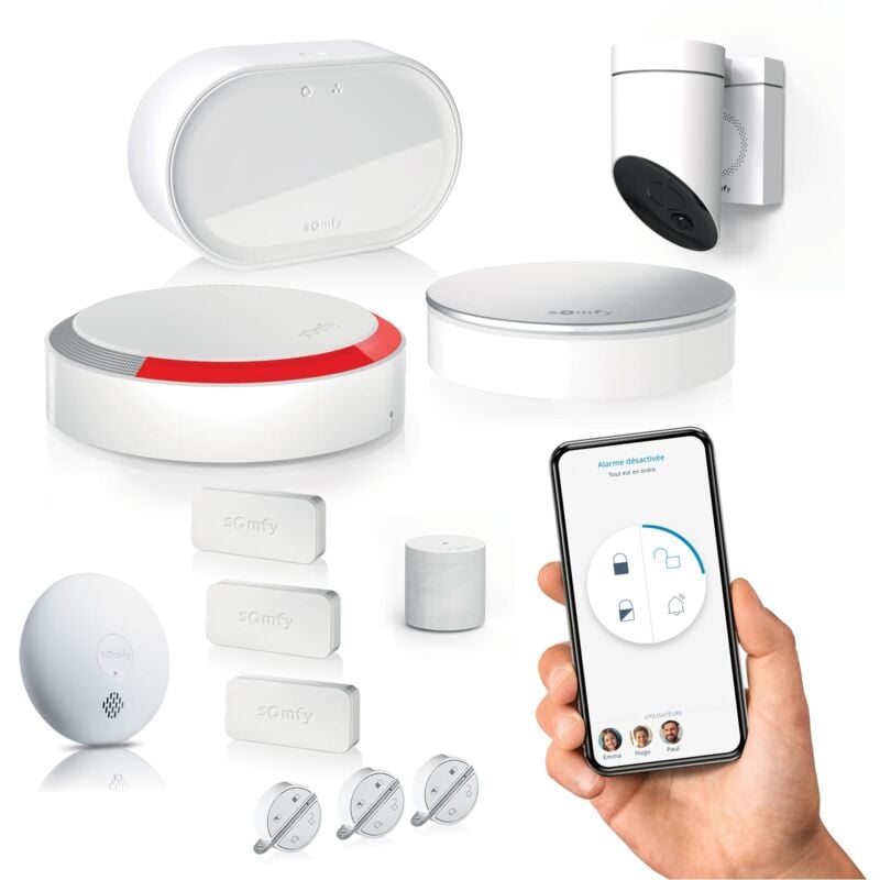 1875316 - Home Alarm Advanced - Pack sécurité vidéo extérieure - Alarme Maison sans Fil Connecté Wifi - Module gsm - Caméra de surveillance