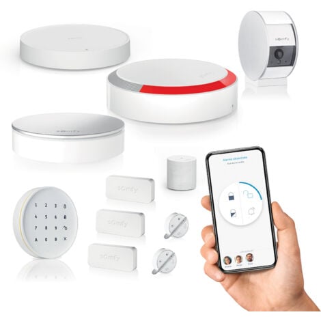 SOMFY 1875350 - Home Alarm Essential - Pack vidéo - Alarme Maison sans Fil Connecté Wifi - Caméra de surveillance intérieure