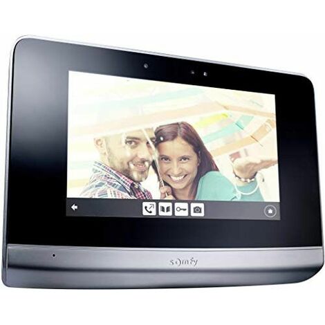 Somfy 2401458 - Moniteur Visiophone V500 Noir, Moniteur intérieur additionnel avec éc...