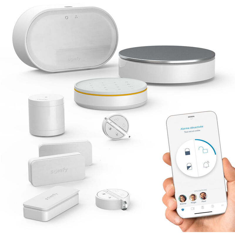 Somfy - 1875259 - Home Alarm Advanced - Système d'alarme sans fil connecté Protect - Module gsm - Compatible avec Alexa, l'Assistant Google et TaHoma