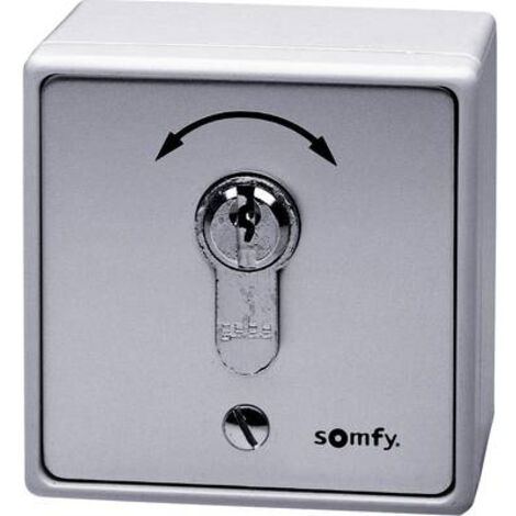 Somfy – Interrupteur à clé pour motorisation de portail – Montage apparent ou encastré – Tension 230V – Contrôle facile des mécanismes