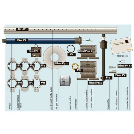 Somfy – Kit pour motorisation de volet roulant bloc baie porte-fenêtre – Inverseur Inis Uno Inteo – Charge max 2500 mm – Moteur filaire performant