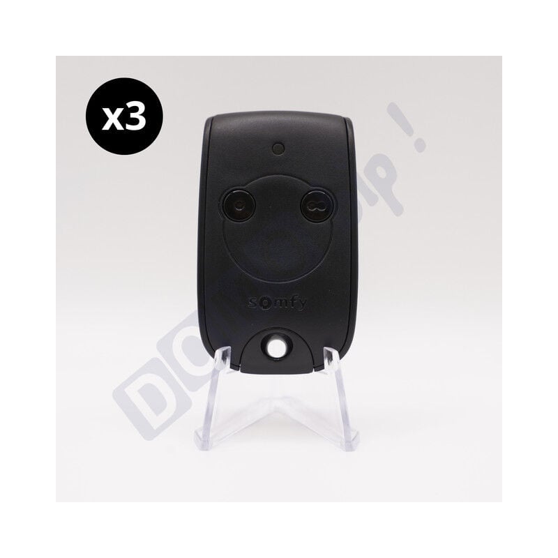 Lot de 3 Télécommandes Somfy Keytis 2 RTS - 2 Canaux - Pour Automatisme Portails et Volets - Fréquence 433,42 MHz - Technologie RTS