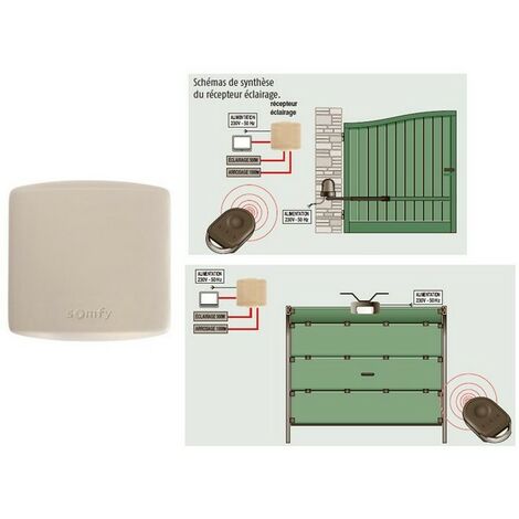 Somfy – Récepteur radio étanche RTS 500W – Alimentation 220/230V – IP55 pour extérieur – Contrôle éclairage et ventilateurs - SY2400583