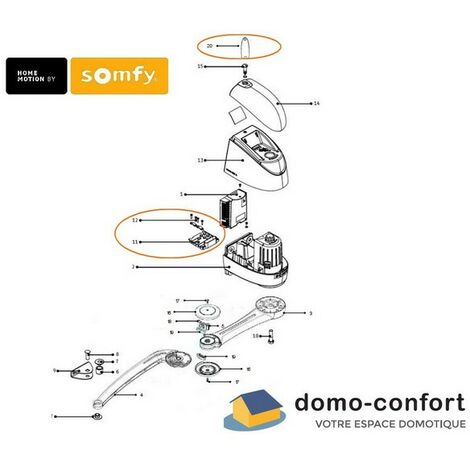 Somfy – Sachet de visserie pour moteur AXOVIA 220 B – Inclus : passe fil, serre-câble, clé de démontage – Pour installation moteur portail