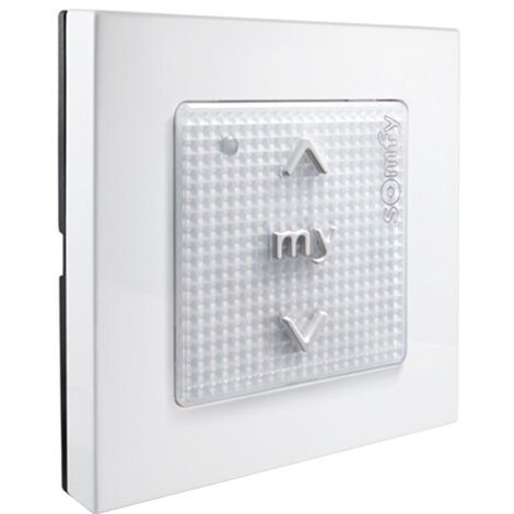 Somfy – Télécommande murale Smoove Origin RTS – 3 boutons transparents – Alimentation piles 3V CR2032 – Fréquence 433.420 MHz