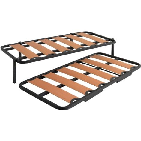 MIROYTENGO Somier Cama Canguro Tubo 40x30 mm Patas Plegables y Ruedas Incluidas (90x190 cm)