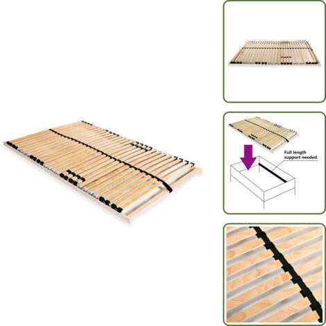 Somier de haya - vidaXL Somier de láminas sin colchón con 28 listones 7 zonas 100x200cm - Somier ajustable