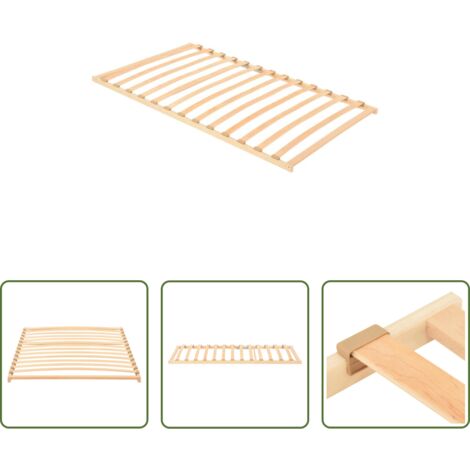 Somier de lamas - Somier de lamas Marrón 100 x 190 cm Madera de Haya Sólida