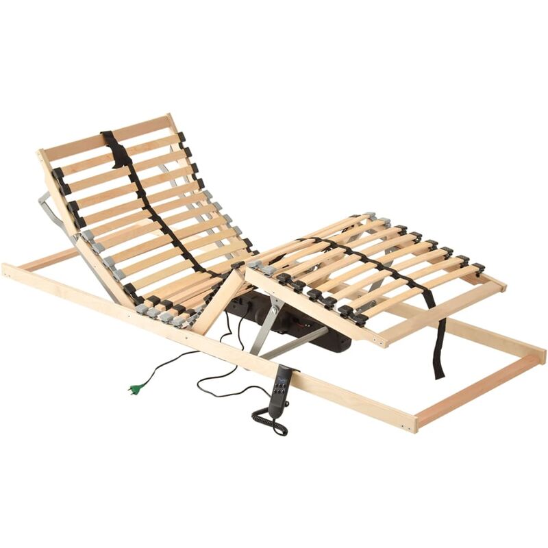 

vidaXL Somier de Láminas Eléctrico 7 Regiones 28 Láminas 90x200 cm - Marrón